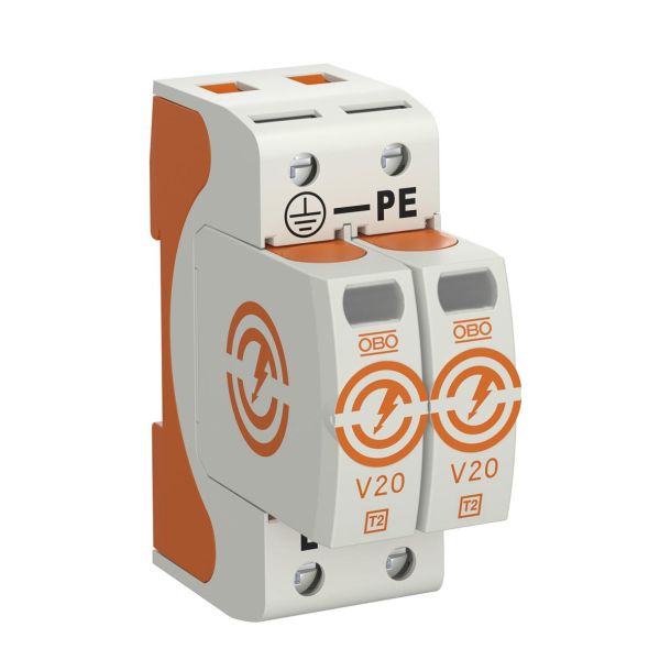 Overspenningsvern Obo Bettermann 5095162 for anlegg uten askebeskyttelse 2 ledere
