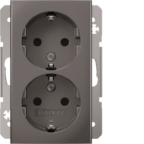 Vägguttagsinsats Hager 47931404 2-vägs, infällt, för apparatdosa, S.1 Silver