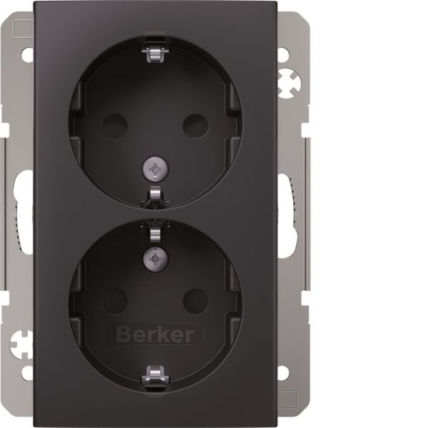 Vägguttagsinsats Hager 47791606 2-vägs, X-plint, S.1 Antracit