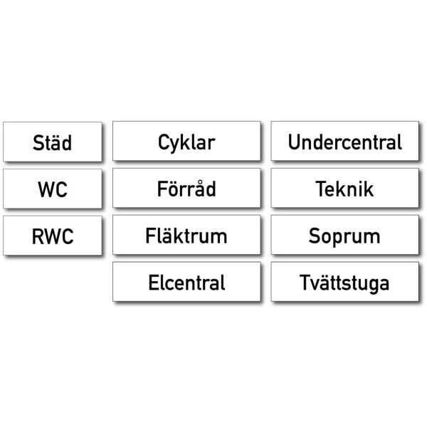 Skylt Systemtext 382401 Städ, 100 x 40 mm
