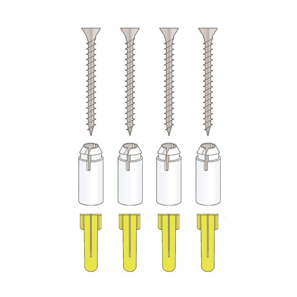 Afstandsskive Alarmtech 5015360 med stik og skrue, 4-pak 