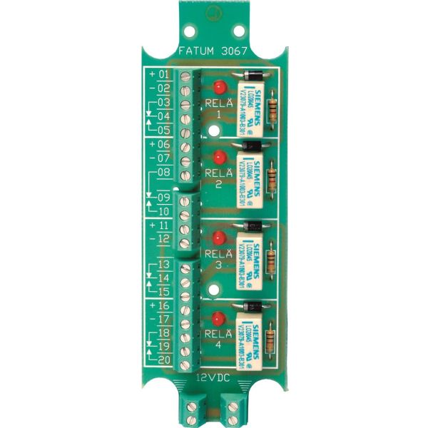 Reläplint Alarmtech 3067.03 4-relä, 12 DC LSA-Plus