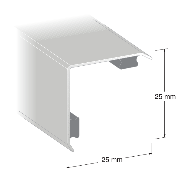 Hjørnebeskyttelse Duri 1163209 selvheftende, rustfritt stål 1500 x 25 x 25 mm