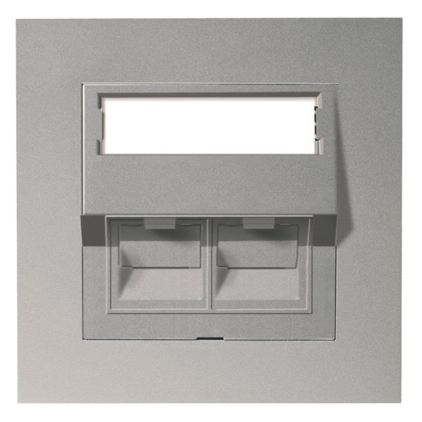 Modularuttag Elko EKO05551 2xRJ45, STP C6A Aluminium