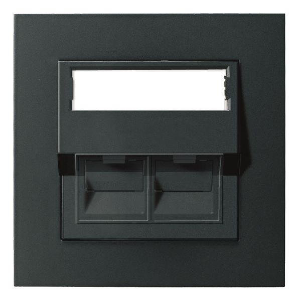 Modulaarinen pistorasia Elko EKO05553 2xRJ45, STP C6A Musta