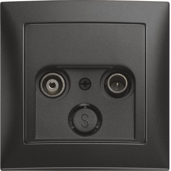 Antennipistorasia Hager 6345151606 75 ohmia, vaimennus 15 dB, IP20 Antrasiittiharmaa