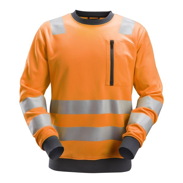 Fleecepusero Snickers Workwear 8037 AllroundWork heijastimet, oranssi Huomioväri, Oranssi S