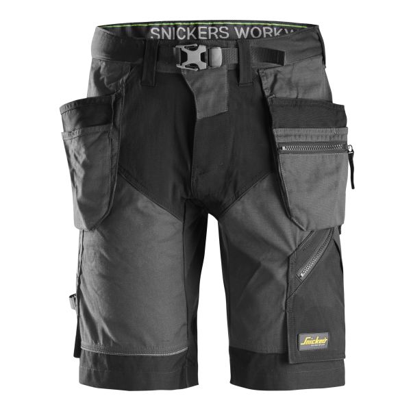 Håndværkershorts Snickers Workwear 6904 FlexiWork Stål grå/sort Stålgrå/sort 54