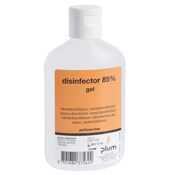 Desinfeksjonsgel Plum Disinfector gel, 85% 120 ml, flaske