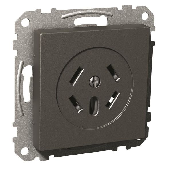 Rikstelefonuttak Schneider Electric Exxact 4-polet, hurtigkobling Antrasitt