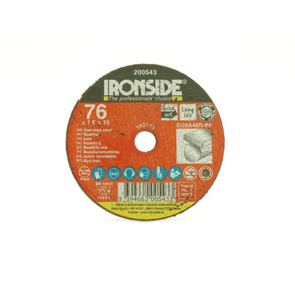 Kappeskive Ironside 201481 76 x 1,0 x 10 mm, for rustfritt 