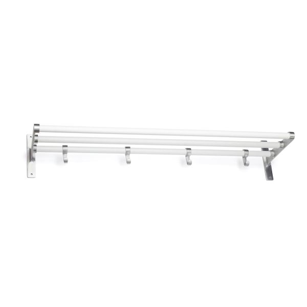 Hattehylde Habo Elegant  Aluminium/hvid, 1000 mm