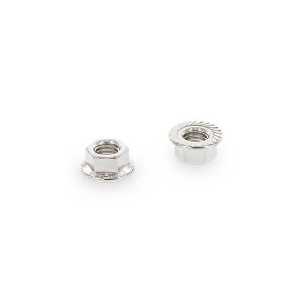 Flangemøtrik Schäfer & Peters 692328 M6MF A2, DIN 6923, RILLET M8, pakke med 100