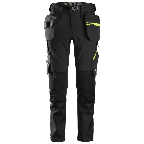 Håndværkerbukser Snickers Workwear 6940 FlexiWork Sort/neongul Sort/neongul C48