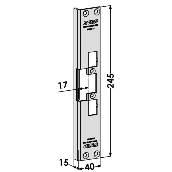 Post STEP ST4002-17 til STEP 90-udgivelse 17 mm, 245 mm