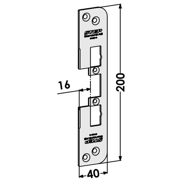 Post STEP ST4009-16 til TRIN 40/90/48/98 Forudindlæs 16 mm, svarende til 1487-2