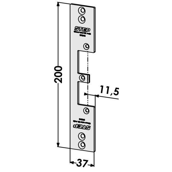 Stolpe STEP ST9516 för Wicona profilsystem 11,5 mm, 37 mm