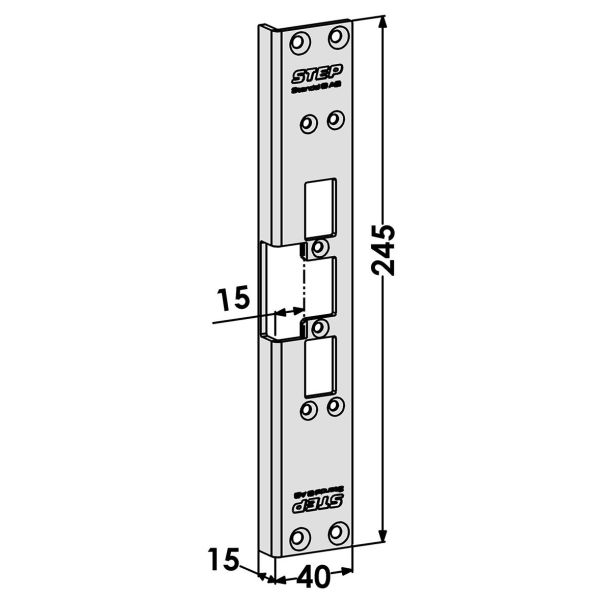 Post STEP ST6504 til TRIN 60 Lydløs 15 x 245 x 15 mm