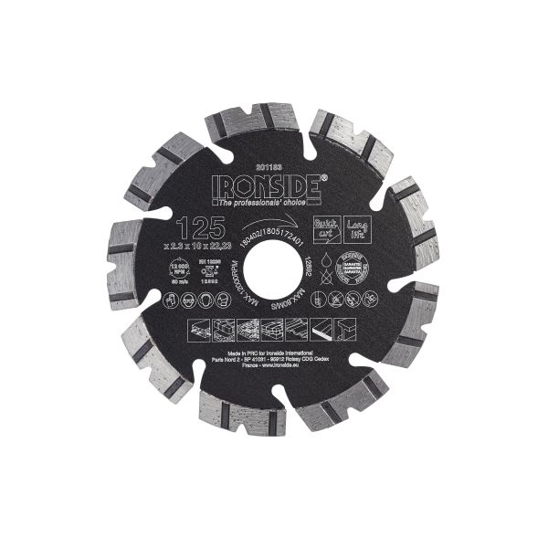 Diamantskæreskive Ironside 201183  125 x 22,23 x 2,3 x 10 mm