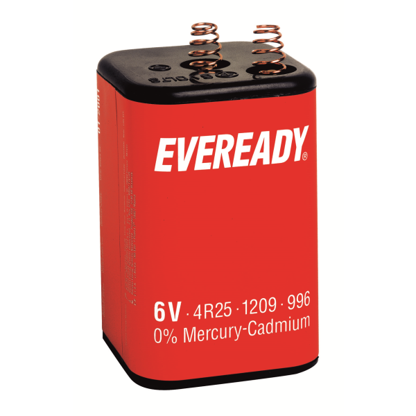 Høyeffektsbatteri EVEREADY PJ996/4R25 med fjærer, 6 V 