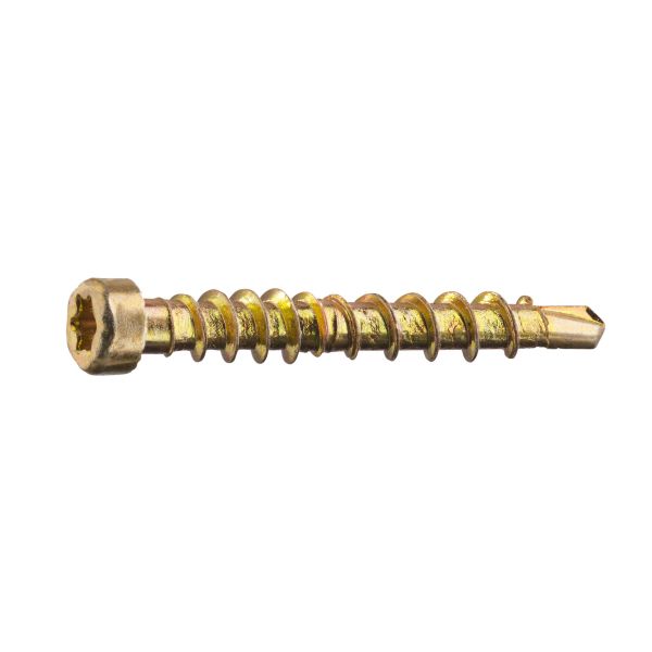 Montageskrue Grabber LTX28CH200 med bits, gul-krom 3,3 x 28 mm, pakke med 200