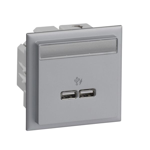 USB-lader Schneider Electric INS60521 2 utganger Aluminium