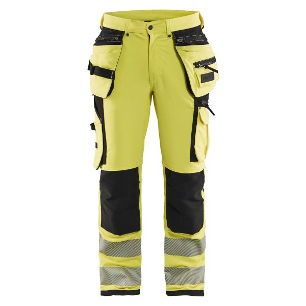 Huomiohousut Blåkläder 199716423399C60 4-suuntainen joustomateriaali, huomiokeltainen/musta Koko C60