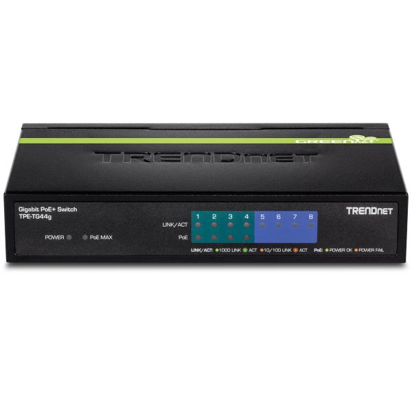 Omskifter TRENDnet TPE-TG44G 61,6 W, 4 porte 