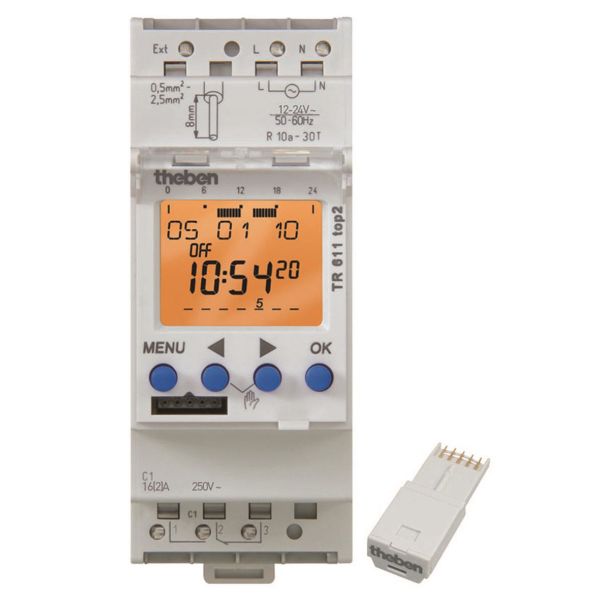 Koblingsur Theben 6114100 12-24 V, vekselkontakt 1 kanal