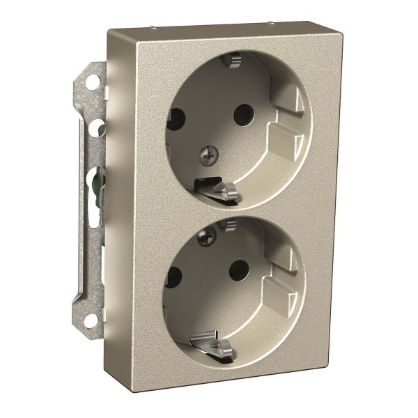 Vägguttag Schneider Electric Exxact 250 V, jordat 2-vägsuttag