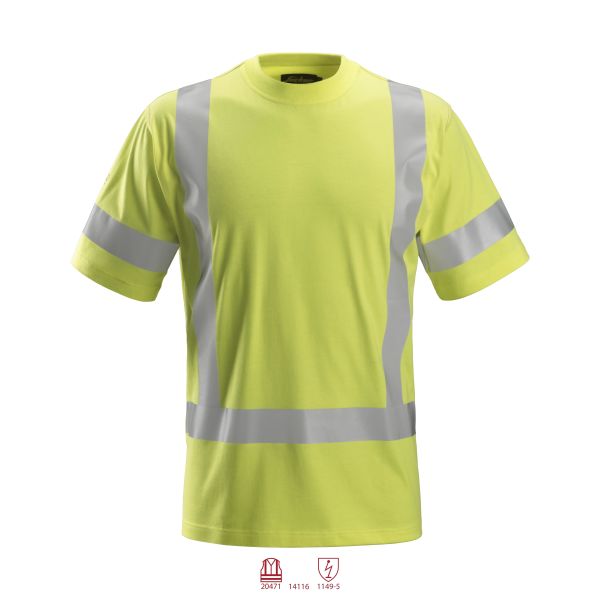 T-Shirt Snickers Workwear 2562 ProtecWork varsel, gul M