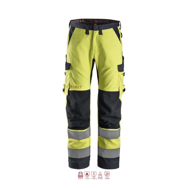 Arbejdsbukse Snickers Workwear 6361 ProtecWork varsel, gul 46