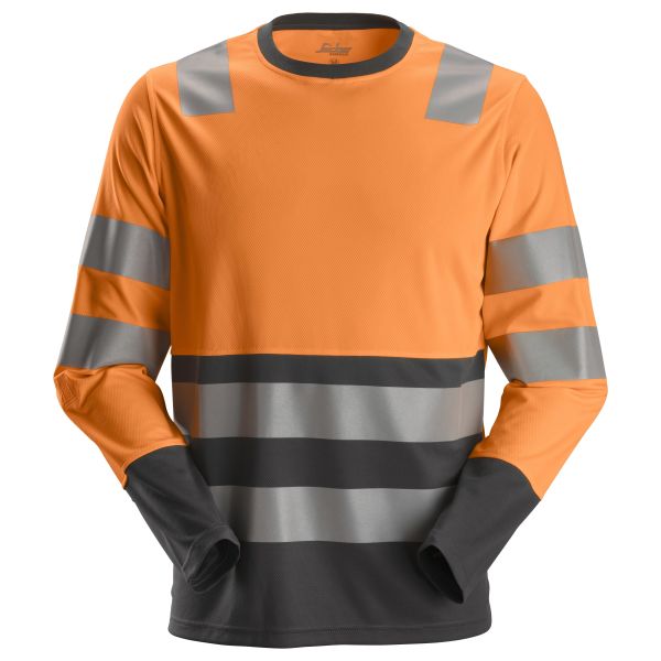 Pitkähihainen T-paita Snickers Workwear 2433 huomioväri, oranssi/musta Huomioväri, oranssi/musta XS
