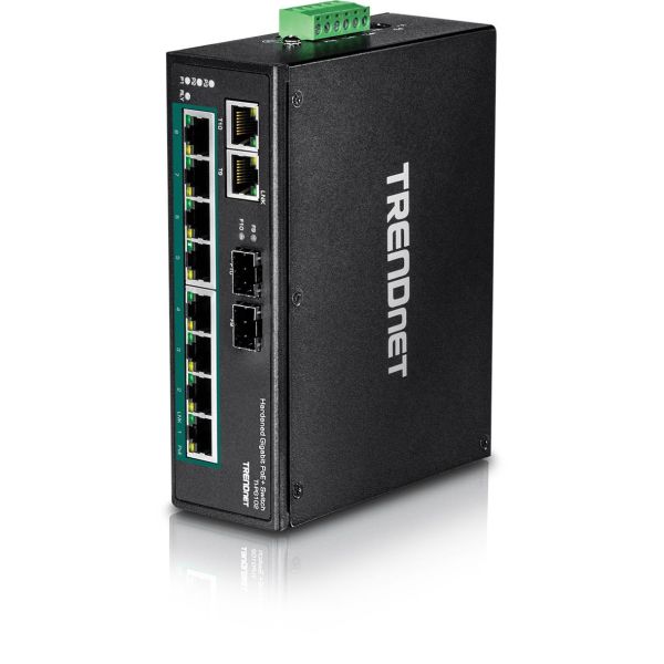 Omskifter TRENDnet TI-PG102 industri, PoE+TI-PG102 