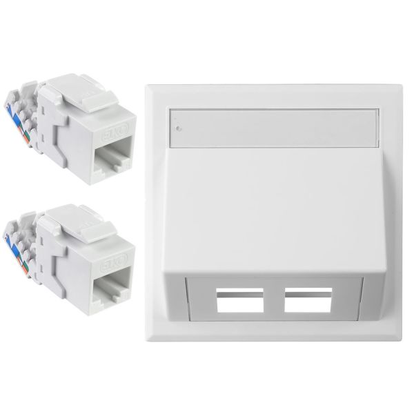 Uttagsats Elko EKO02853 2x RJ45, oskärmad 