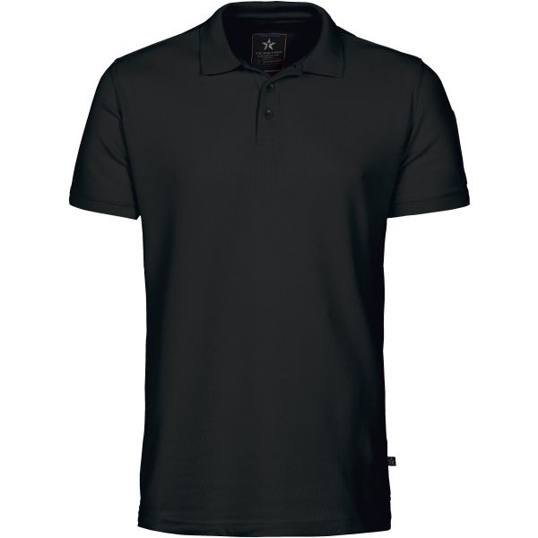 Piketrøje Texstar PS04 sort, bomuld/polyester 