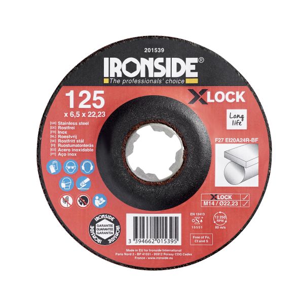 Napalaikka Ironside 201539 X-LOCK, 125x6,5x22,23 mm, ruostumatonta terästä 