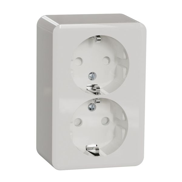 Pistorasia Schneider Electric Exxact WDE015596 2-osainen, maadoitettu, syvyys 42 mm Jousiliitos 