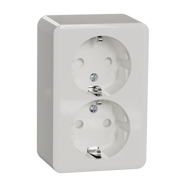 Pistorasia Schneider Electric Exxact WDE015689 2-osainen, maadoitettu, syvyys 42 mm Ruuviliitos 