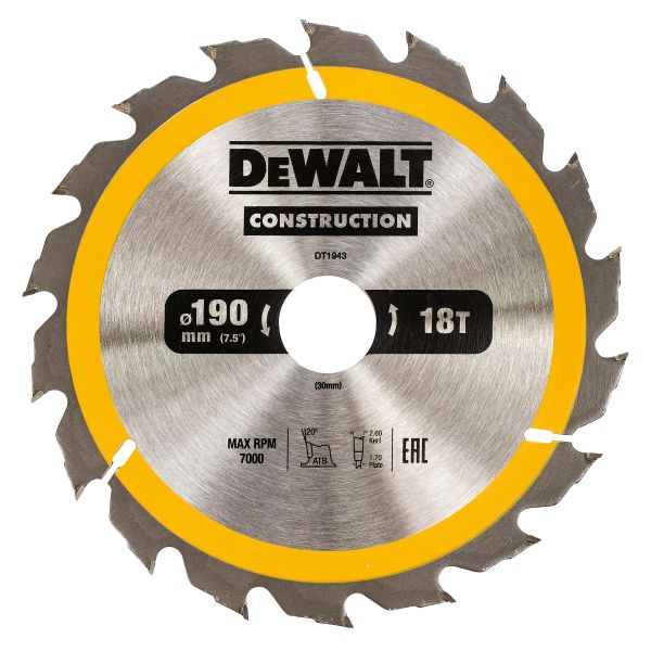 Savklinge Dewalt DT1943-QZ 190 x 30 mm, 18T 