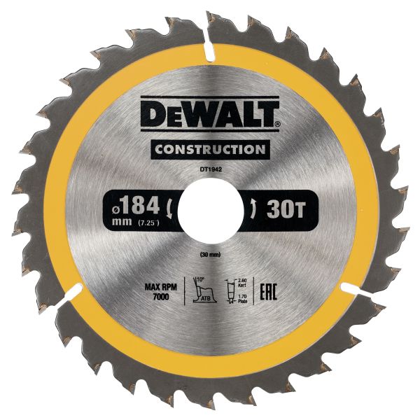 Savklinge Dewalt DT1942-QZ 184 x 30mm, 30T 