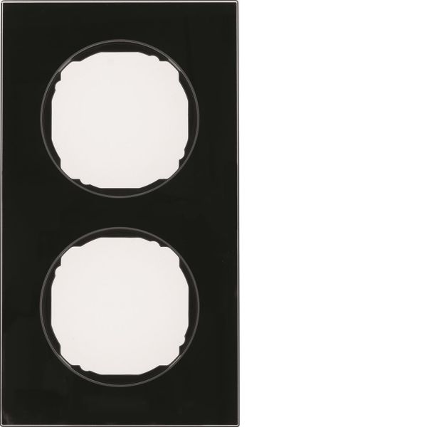 Täckram Hager 10122616 R.8, glas, svart 2-fack