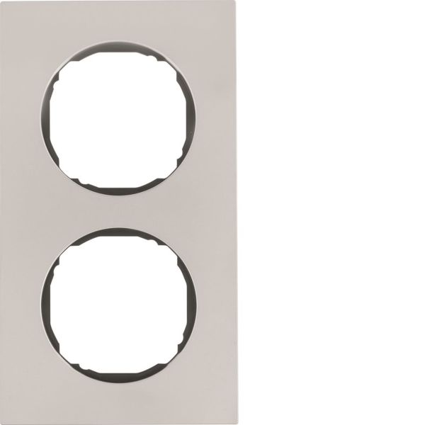 Täckram Hager 10122614 för dosa Berker R.8, rostfri 2-fack