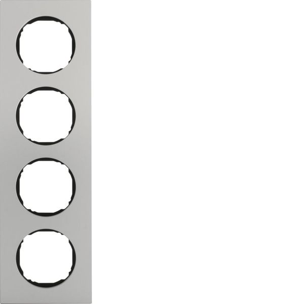 Peitekehys Hager 10142674 Berker R.8 -rasialle, alumiini 4-paikkainen