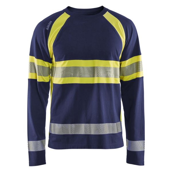 T-shirt Blåkläder 3510103088334XL Navy/høj synlighed gul, langærmet Marineblå/Hi-Vissgul Str. 4XL