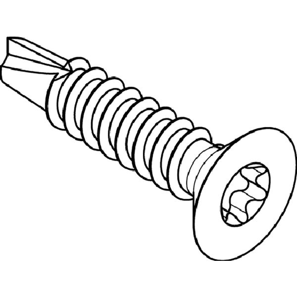 Pladeskrue REYHER 075040190063025 T30, forsænket, DIN7504P 6,3 x 25 mm, pakke med 250