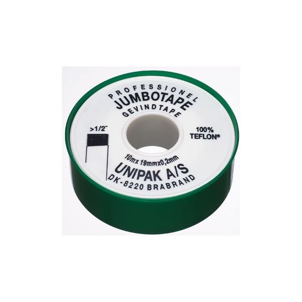 Gevindforseglingstape Unipak Jumbotape 19mm x 15m x 0.2mm 