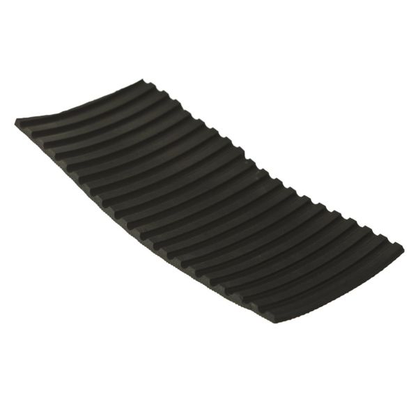 Gummimatte IP 37010 naturlig gummi, smalriflet, svart 1x10 m, tykkelse: 3 mm