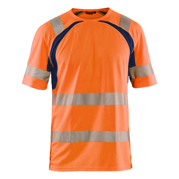T-skjorte Blåkläder 339710135389XXL varsling, oransje/marineblå XXL