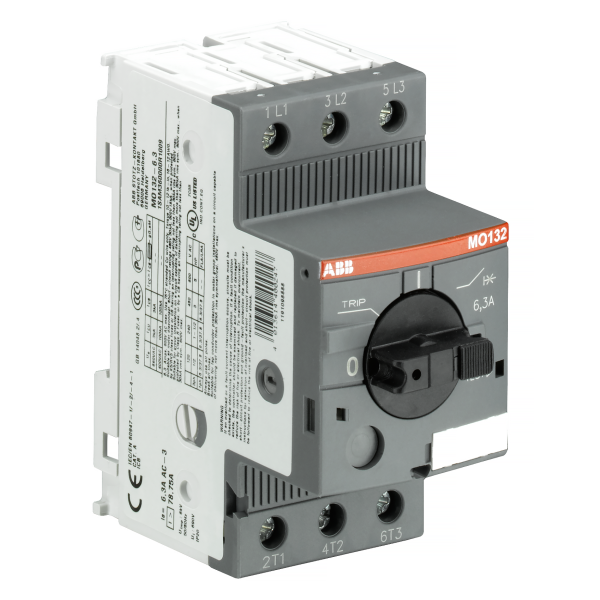 Motorskyddsbrytare ABB MO132-6.3 kortslutningsskydd 78.75A